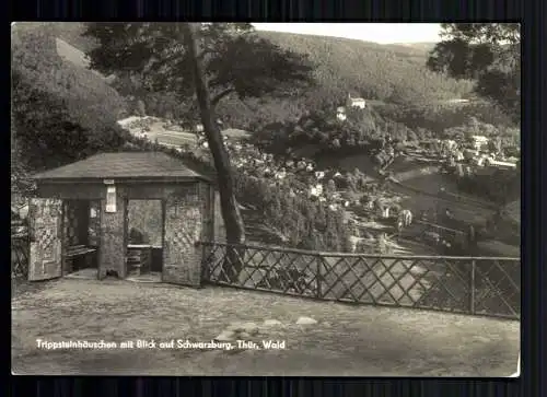 Schwarzburg, Thür. Wald, Trippsteinhäuschen mit Blick auf Schwarzburg - 418384