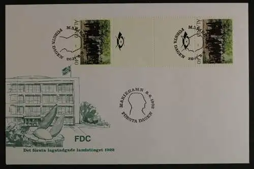 Aland, MiNr. 63, Zwischenstegpaar mit Posthorn, FDC - 635776