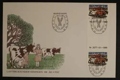 Aland, MiNr. 27, Zwischenstegpaar mit Nummer, FDC - 635840