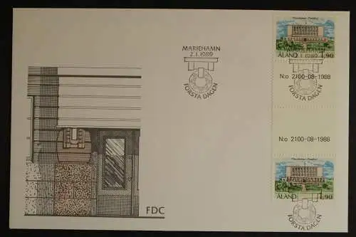 Aland, MiNr. 32, Zwischenstegpaar mit Nummer, FDC - 635846