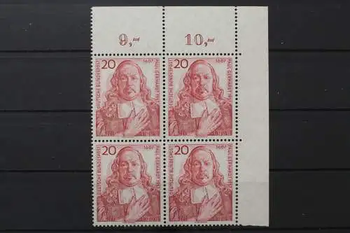 Deutschland (BRD), MiNr. 253 Viererblock Ecke rechts oben, postfrisch - 212498