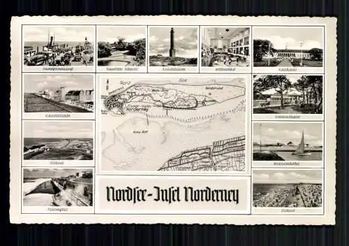 Norderney, Inselkarte u. 11 Bilder, Marienhöhe, Leuchturm, Wellenbad - 418888