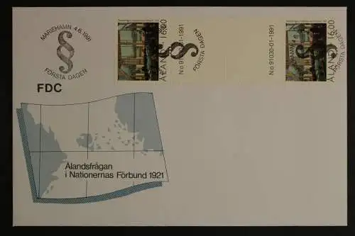 Aland, MiNr. 53, Zwischenstegpaar mit Nummer, FDC - 635866