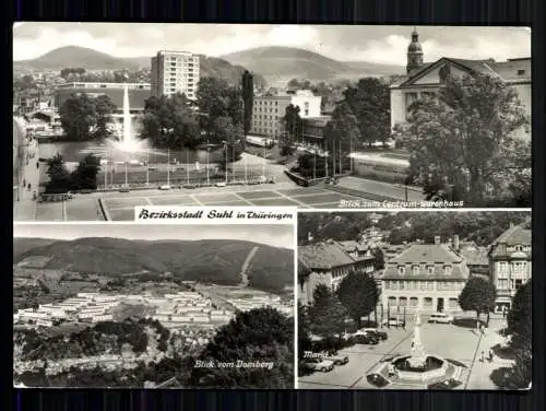 Suhl, Blick zum Centrum-Warenhaus, Markt, Blick vom Domberg - 419582