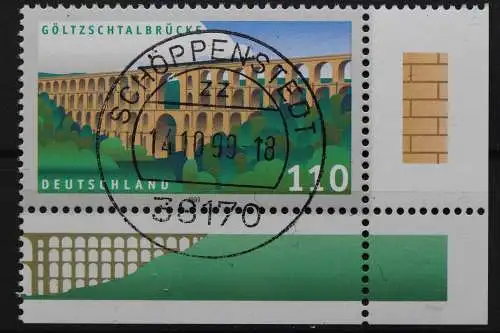 Deutschland (BRD), MiNr. 2082, Ecke re. unten, zentrischer Stempel, EST - 637050