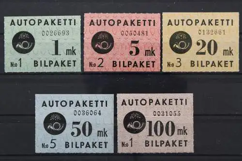 Finnland Autopaketmarken, MiNr. 1-5, postfrisch - 213129