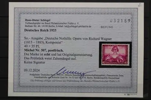 Deutsches Reich, MiNr. 507, postfrisch, BPP Fotobefund - 213510