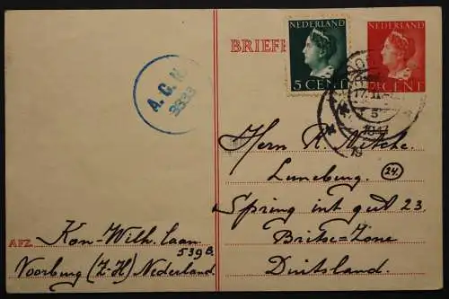 Niederlande, GS 1947 n. Lüneburg gelaufen, Zusatzstempel A.C.N 3333 - 511634