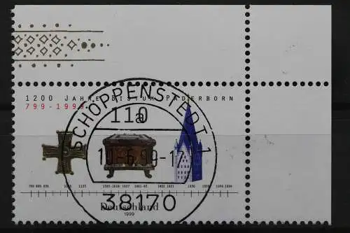 Deutschland (BRD), MiNr. 2060, Ecke re. oben, zentrischer Stempel, EST - 637049