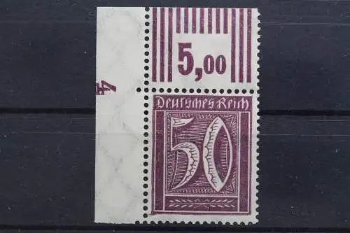 Deut. Reich, MiNr. 183 b W OR 3/7/3, Ecke li. oben, postfrisch, geprüft Infla - 658609