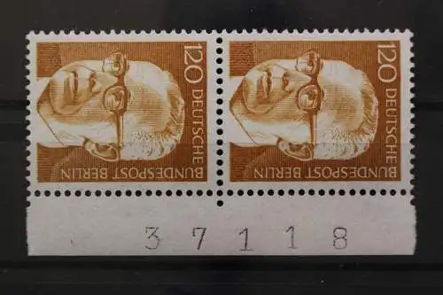 Berlin, MiNr. 395, senkr. Paar, Rand mit BZN, postfrisch - 640761