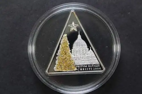 Cook Inseln, 5 Dollar Christbaum vor Petersdom, 2006, Polierte Platte / Proof - 801423