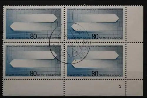 Deutschland, MiNr. 1294, Viererblock, Ecke re. unten, FN 2, gestempelt - 639611