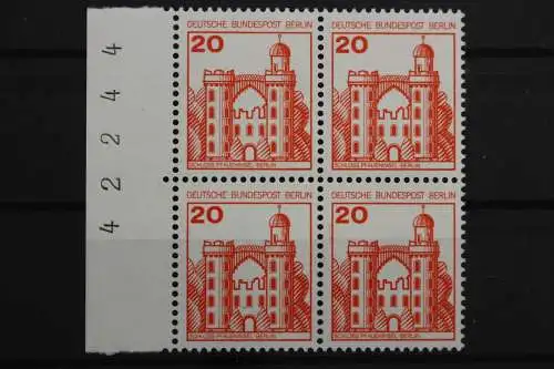 Berlin, MiNr. 533 A, Viererblock, Rand mit BZN, postfrisch - 641063