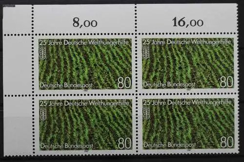 Deutschland, MiNr. 1345, Viererblock, Ecke li. oben, postfrisch - 640317