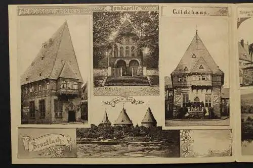 Goslar, 3-teilige Klappkarte, Gildehaus, Kaiserhaus, Brusttuch, Markt - 420866