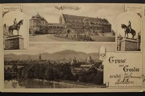 Goslar, 3-teilige Klappkarte, Gildehaus, Kaiserhaus, Brusttuch, Markt - 420866