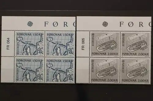 Färöer, MiNr. 70-71, Viererblock, Ecke links oben, postfrisch - 641592