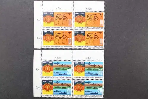 DDR, MiNr. 2116-2117, Viererblöcke, Ecken links oben, postfrisch - 661036