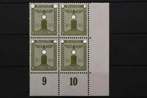 Deutsches Reich Dienst, MiNr. 164, Viererblock, Ecke re. unten, postfrisch - 662276