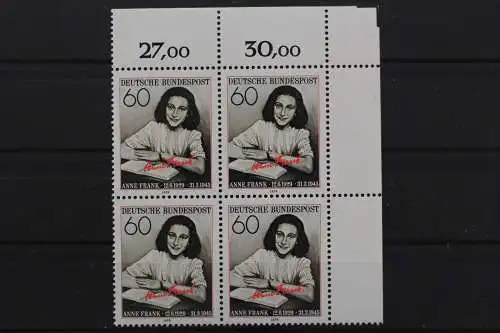 Deutschland, MiNr. 1013, 4er Block, Ecke rechts oben, postfrisch - 646267