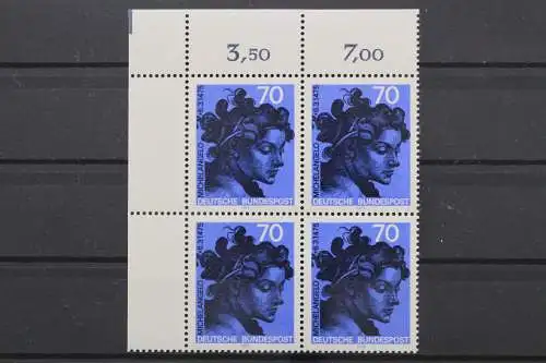 Deutschland, MiNr. 833, 4er Block, Ecke links oben, postfrisch - 646382