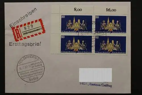 Deutschland (BRD), MiNr. 1329. Viererblock, Ecke links oben, EST - 648992