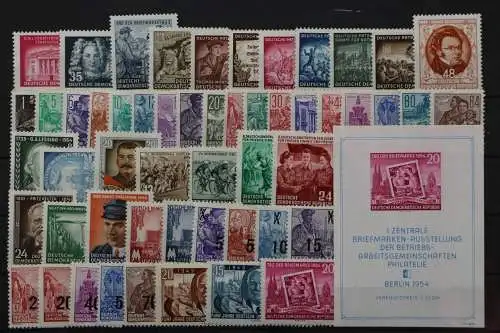 DDR, MiNr. 298-Block 10, Jahrgänge 1952-1954, Kollektion, postfrisch - 648019