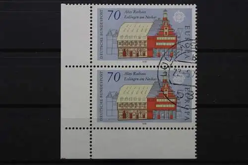 Deutschland (BRD), MiNr. 971, senkr. Paar, Ecke links unten, gestempelt - 650426