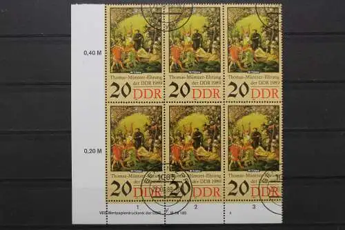 DDR, MiNr. 3271, 4er bzw. 6er Block, alle 4 Ecken, DV 4, EST - 653282