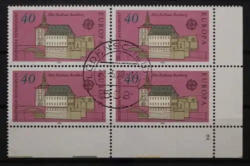 Deutschland (BRD), MiNr. 969, Viererblock, Ecke rechts unten, FN 2, EST - 650424