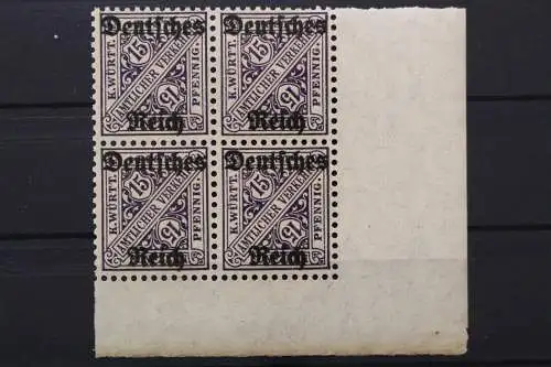 Deutsches Reich Dienst, MiNr. 59, 4er Block, Ecke re. u., postfrisch - 653159