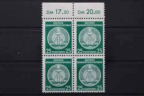 DDR Dienst A, MiNr. 23 x, 4er Block, OR 17,50/20,00, postfrisch - 652622