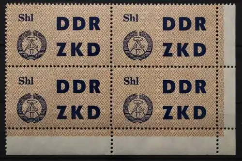 DDR Dienst C, MiNr. 14, 4er Block, Ecke rechts unten, postfrisch - 652607