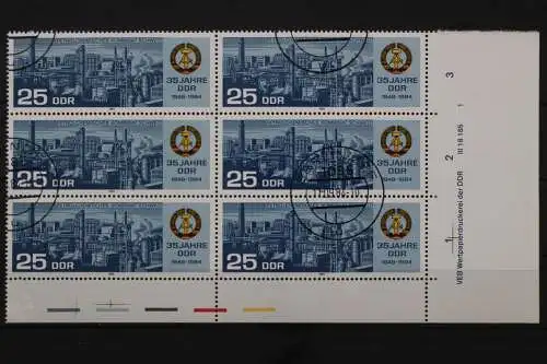 DDR, MiNr. 2895, Sechserblock mit DV 1, EST - 653252