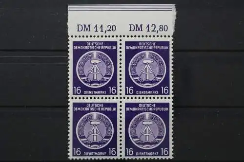 DDR Dienst A, MiNr. 7 x, 4er Block, OR 11,20/12,80, postfrisch - 652626