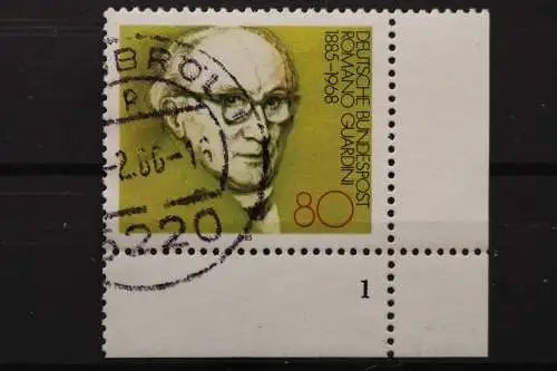 Deutschland (BRD), MiNr. 1237, Ecke rechts unten, FN 1, gestempelt - 655458