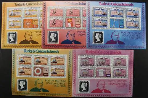 Turks- u. Caicos-Inseln, MiNr. 436-440, Kleinbögen, postfrisch - 654623