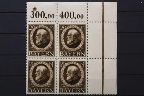 Bayern, MiNr. 109 I A, 4er Block, Ecke rechts oben, postfrisch - 653711