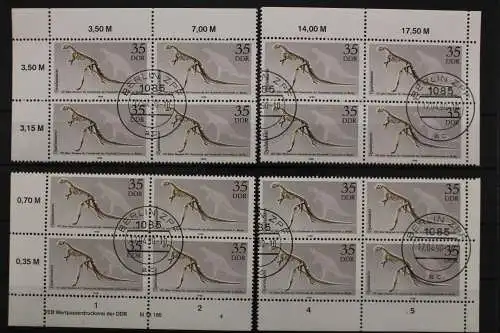 DDR, MiNr. 3326, Viererblock, alle 4 Ecken, DV 4, EST - 653306