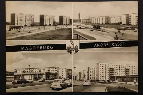 Magdeburg, 4 Ansichten der Jakobstrasse, Stadtwappen - 421312