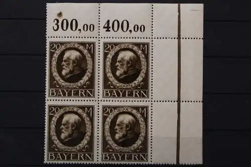 Bayern, MiNr. 109 I A, 4er Block, Ecke rechts oben, postfrisch - 653710