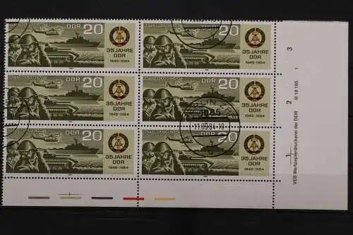 DDR, MiNr. 2894, Sechserblock mit DV 1, EST - 653253