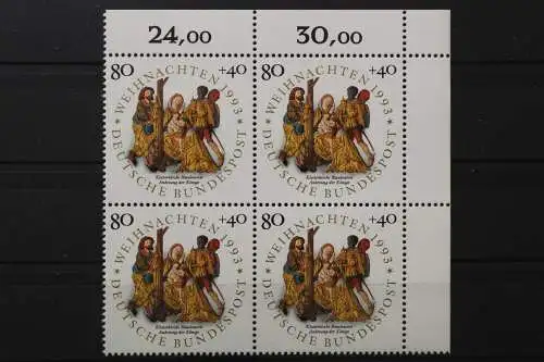 Deutschland, MiNr. 1707, Viererblock, Ecke re. oben, postfrisch - 656215