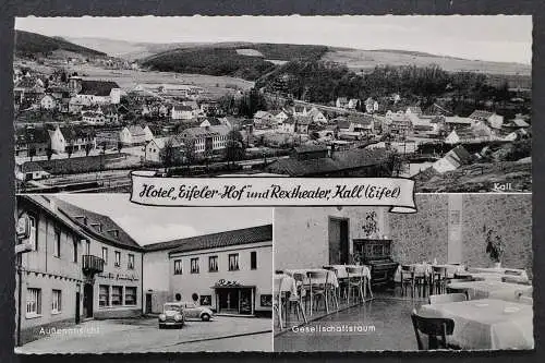 Kall, Eifel, Ortsansicht, Hotel "Eifeler Hof" und Rextheater - 423434