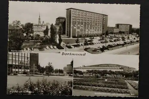 Dortmund, Partie am Stadthaus, Brunnen am VEW Haus, Westfalenhalle - 421798