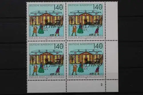 Deutschland, MiNr. 1568, 4er Block, Ecke re. u. FN 2, postfrisch - 656179