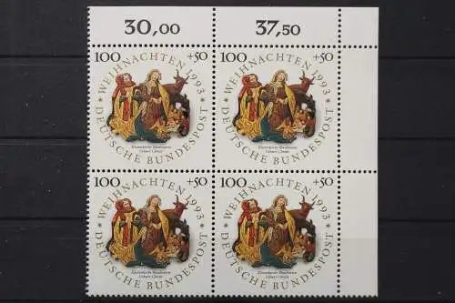 Deutschland, MiNr. 1708, Viererblock, Ecke re. oben, postfrisch - 656218