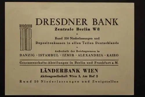 Deutsches Reich, MiNr. 686-688, Sonderblatt Dresdner Bank - 511864