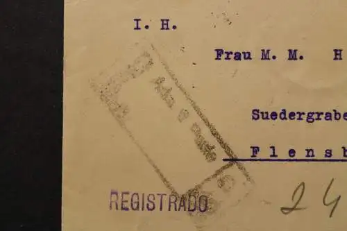 Brasilien, R-Brief 1931 mit Freistempler & Marken nach Flensburg - 511908